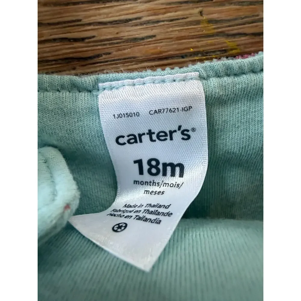 Carter's Blue Corduroy Floral Ruffle Strap Jumper 18M